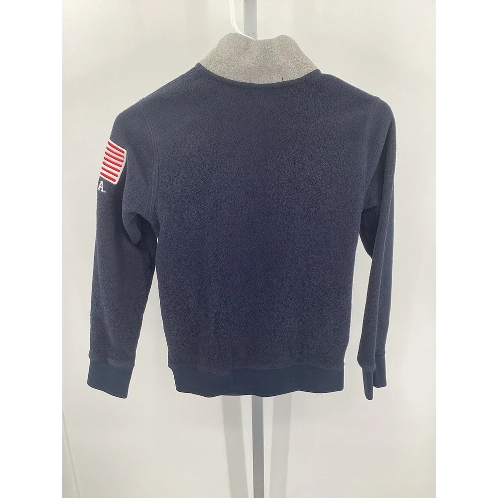 Boys Polo Ralph Lauren U.S.A.‎ Flag Large Print 1/4 Zip Pullover Medium (10-12)